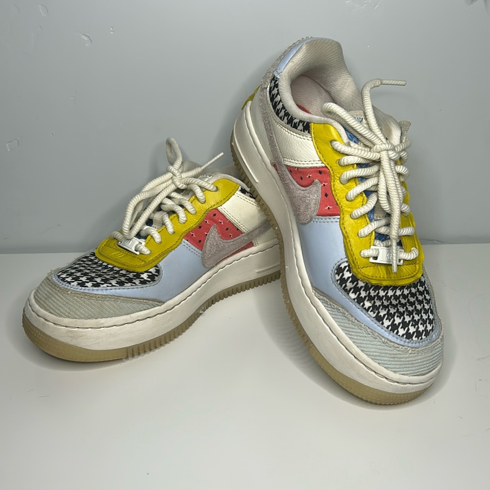 Nike Women Air Force 1 Shadow DM 8076-100 Patchwork Sneakers